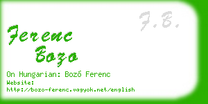 ferenc bozo business card