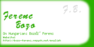 ferenc bozo business card